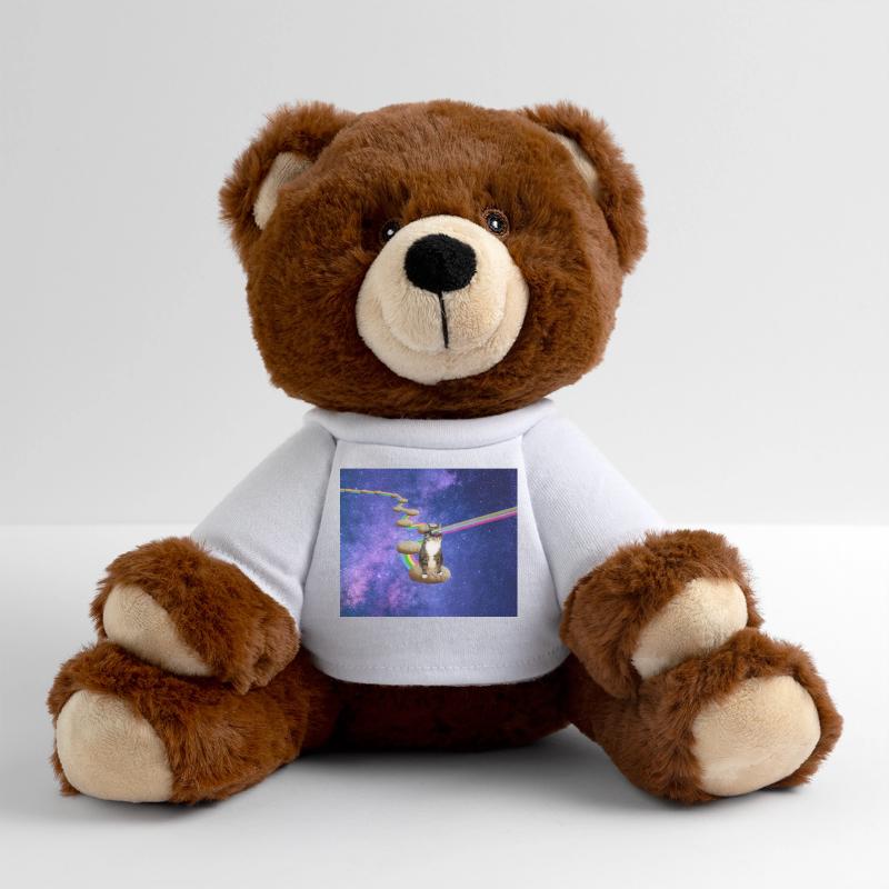 Cute tabby cat in outer space MiniFeet® RecycelBär® Teddy Bear Brown