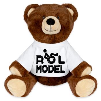 Jeder Rollstuhlfahrer ist ein Vorbild # - MiniFeet® RecycelBär® Braun - Weiß - Vorne