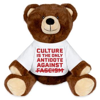 La culture contre le fascisme - Nounours RecycelBär® marron - blanc - Devant