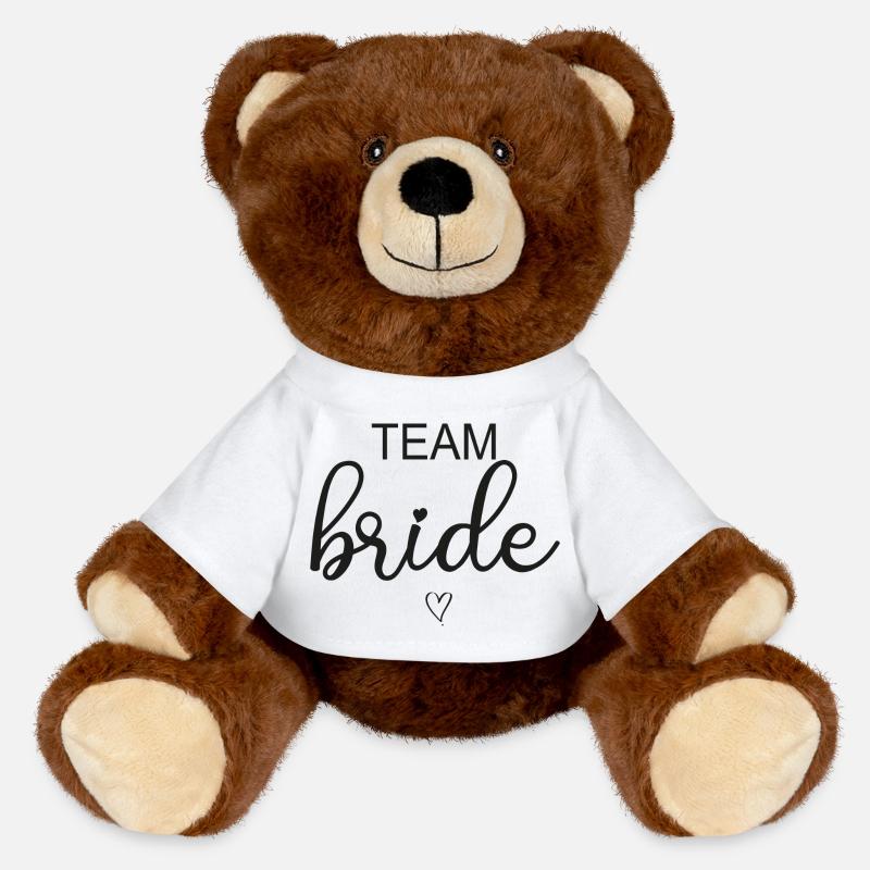 Team Bride - MiniFeet® RecycelBär® Teddy Bear Brown - white
