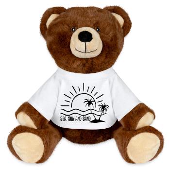 Meer, Sonne und Sand (schwarz) - MiniFeet® RecycelBär® Braun - Weiß - Vorne