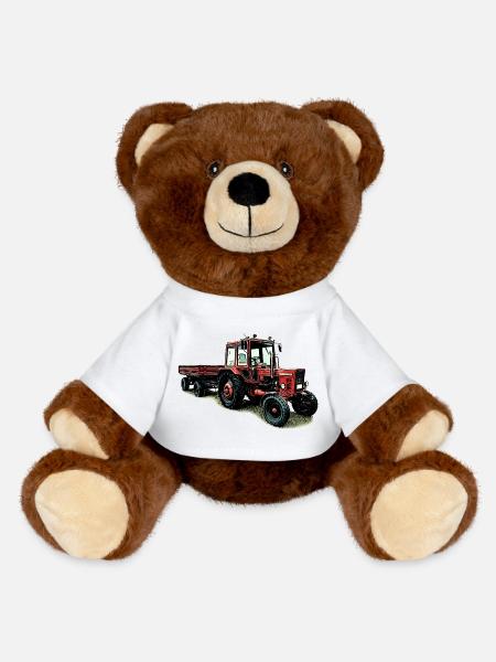 Belarus MTS 80 mit Anhänger - MiniFeet® RecycelBär® Braun - Weiß