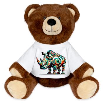 Rhinoceros - MiniFeet® RecycelBär® Teddy Bear Brown - white - Front