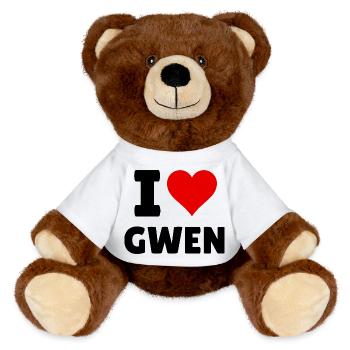 J’adore Gwen - Nounours RecycelBär® marron - blanc - Devant