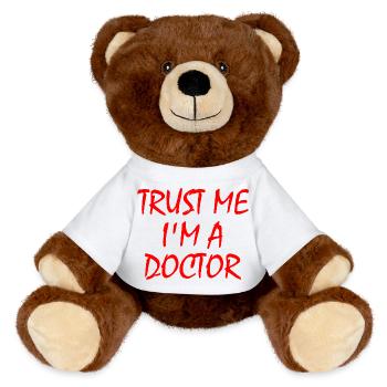 trust me im a doctor - Nounours RecycelBär® marron - blanc - Devant