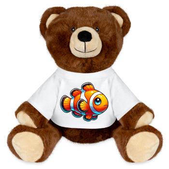 Clownfisch - MiniFeet® RecycelBär® Braun - Weiß - Vorne