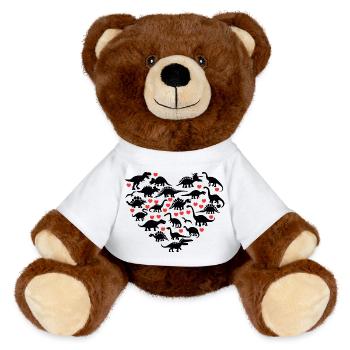 I Love Dinosaurs - MiniFeet® RecycelBär® Teddy Bear Brown - white - Front
