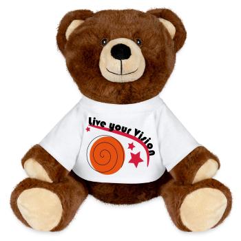 Live your Vision - MiniFeet® RecycelBär® Teddy Bear Brown - white - Front