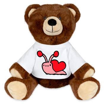 Escargot Coeur Escargot Coquille Mignon Amour Romantique - Nounours RecycelBär® marron - blanc - Devant