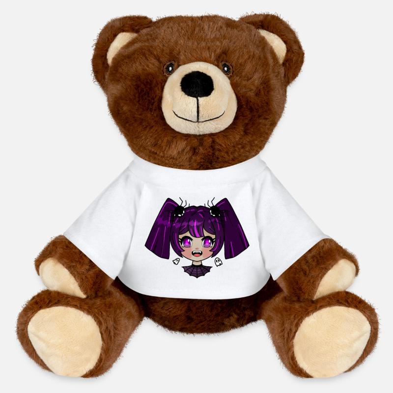 Chibi vampire avec des tresses violettes - Nounours RecycelBär® marron - blanc