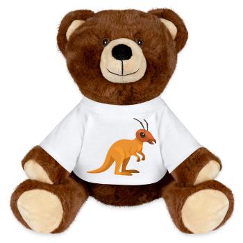 Känguru-Ameise mit Antennen - MiniFeet® RecycelBär® Braun - Weiß - Vorne