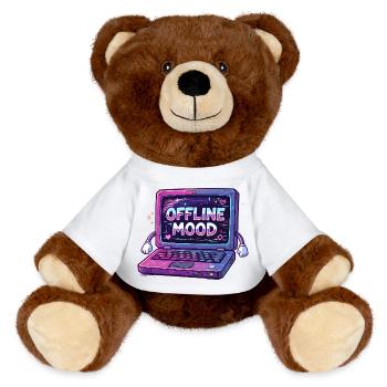 Y2K Retro – Offline Mood - MiniFeet® RecycelBär® Teddy Bear Brown - white - Front