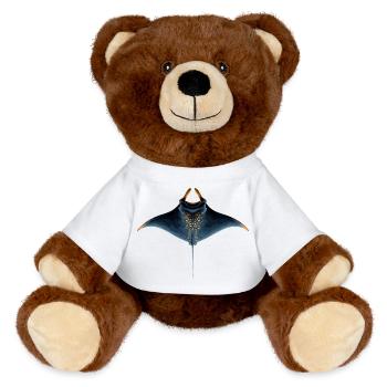 Manta Rochen Teufelsrochen Stachelrochen Taucher - MiniFeet® RecycelBär® Braun - Weiß - Vorne