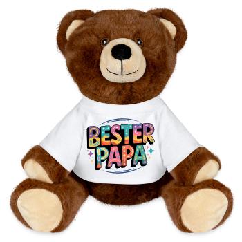 Meilleur papa - Nounours RecycelBär® marron - blanc - Devant