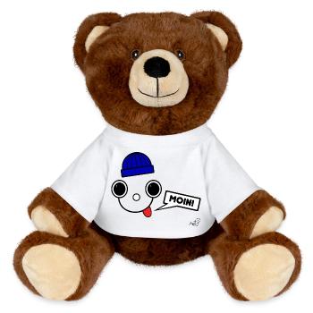 Koppie Moin avec Beanie - Nounours RecycelBär® marron - blanc - Devant