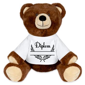 Diplom – Espace de noms - Nounours RecycelBär® marron - blanc - Devant