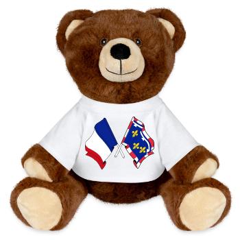 Centre-Val de Loire & France - MiniFeet® RecycelBär® Teddy Bear Brown - white - Front