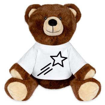shooting star - MiniFeet® RecycelBär® Teddy Bear Brown - white - Front