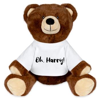 Oh, Harry! Design - MiniFeet® RecycelBär® Teddy Bear Brown - white - Front