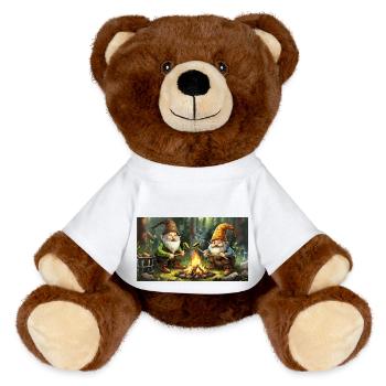 süße kleine Zwerge Alltag – mit Woodlous - MiniFeet® RecycelBär® Braun - Weiß - Vorne
