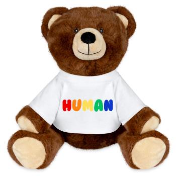 Fierté humaine - Nounours RecycelBär® marron - blanc - Devant