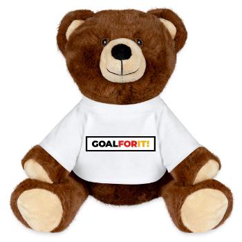 Deutsche Sport Mannschaften - Goal For It! Box - MiniFeet® RecycelBär® Braun - Weiß - Vorne