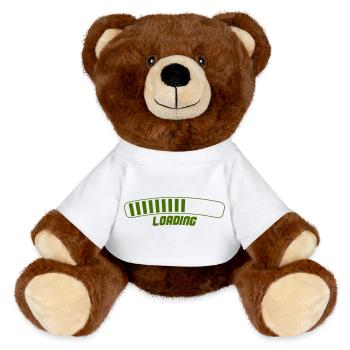 Retro Loading Screen Green - MiniFeet® RecycelBär® Teddy Bear Brown - white - Front