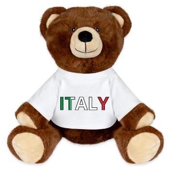 Italy Flag - MiniFeet® RecycelBär® Teddy Bear Brown - white - Front