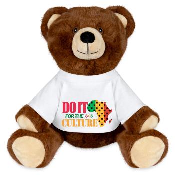 Black History Month Black History - MiniFeet® RecycelBär® Teddy Bear Brown - white - Front