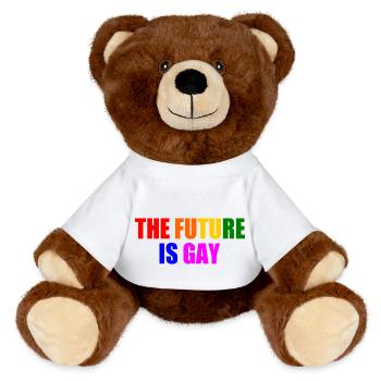L’avenir est gay - Nounours RecycelBär® marron - blanc - Devant