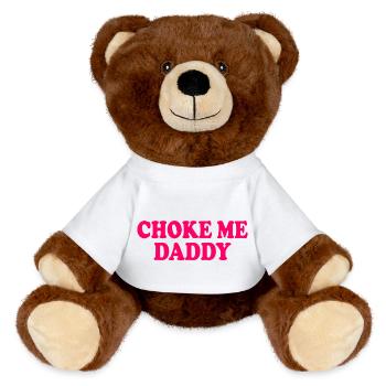 Choke me daddy - MiniFeet® RecycelBär® Braun - Weiß - Vorne