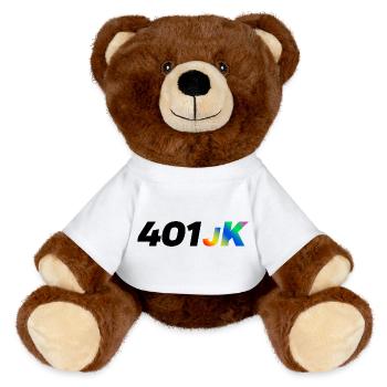 401JK Regenbogen Gradient - MiniFeet® RecycelBär® Braun - Weiß - Vorne