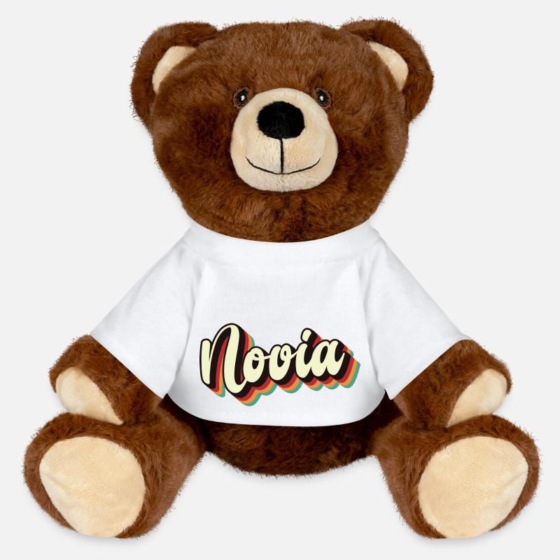 Novia Girlfriend Engagement Bridal Shower Wedding - MiniFeet® RecycelBär® Teddy Bear Brown - white