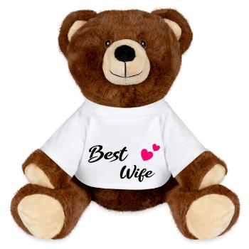 Meilleure Femme noir - Nounours RecycelBär® marron - blanc - Devant