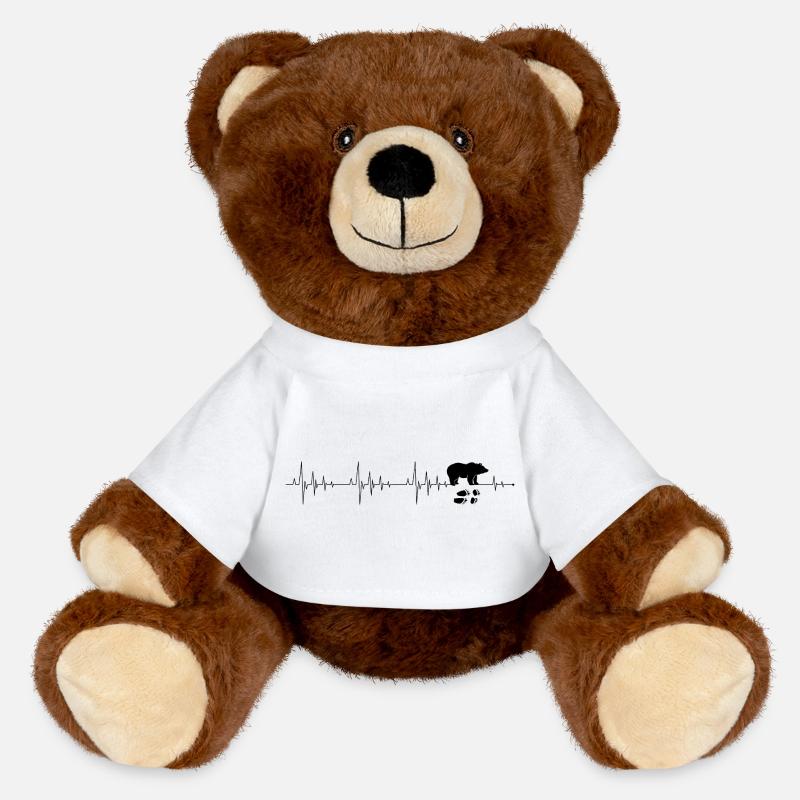 Herzschlag Bär - MiniFeet® RecycelBär® Braun - Weiß