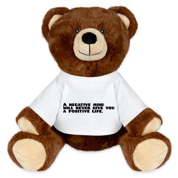 Motivational saying English - MiniFeet® RecycelBär® Teddy Bear Brown - white - Front