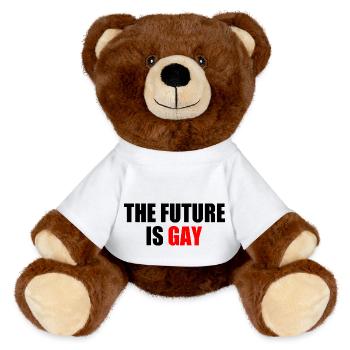 The future is gay - MiniFeet® RecycelBär® Braun - Weiß - Vorne
