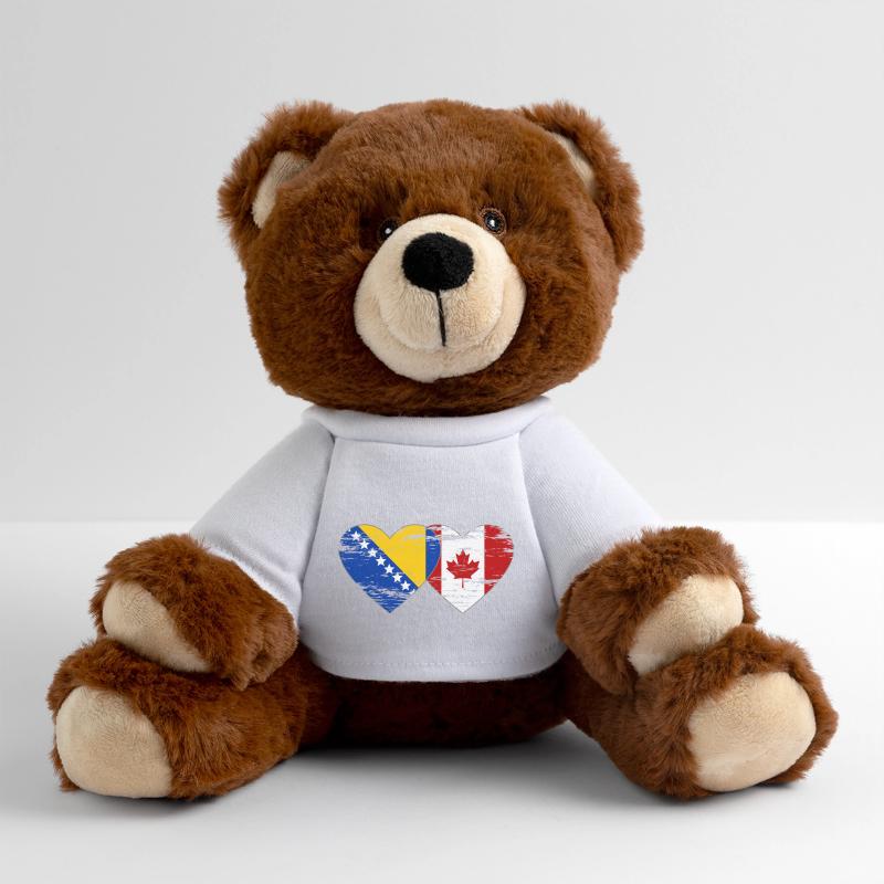Coeur de drapeau de la Bosnie et du Canada utilisé Nounours RecycelBär® marron