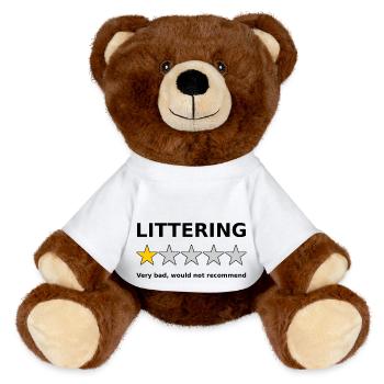 Gegen Anti Umweltverschmutzung 1 Stern Bewertung - MiniFeet® RecycelBär® Braun - Weiß - Vorne