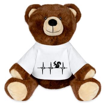 Herzschlag für lustige Eichhörnchen - MiniFeet® RecycelBär® Braun - Weiß - Vorne