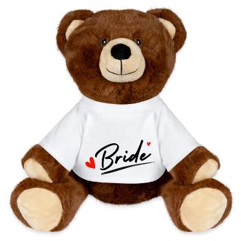 Brautherzen - Brautgeschenk - MiniFeet® RecycelBär® Braun - Weiß - Vorne