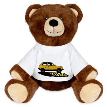 Yugo - Yugoslavian Cars - MiniFeet® RecycelBär® Teddy Bear Brown - white - Front
