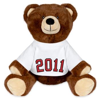 Year of birth sport 2011 - MiniFeet® RecycelBär® Teddy Bear Brown - white - Front