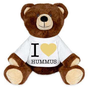 J’ADORE LE HOUMOUS - Nounours RecycelBär® marron - blanc - Devant