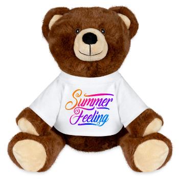 Summer feeling - MiniFeet® RecycelBär® Teddy Bear Brown - white - Front
