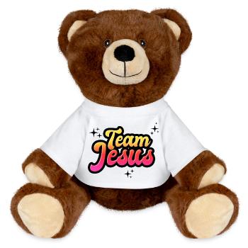 Equipe Jesus - Nounours RecycelBär® marron - blanc - Devant