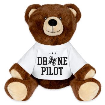 Pilote de drone - Nounours RecycelBär® marron - blanc - Devant