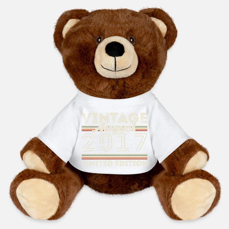 August 2017 Legend since August 2017 Vintage 2017 - MiniFeet® RecycelBär® Teddy Bear Brown - white