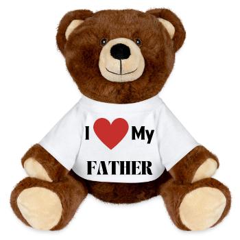 J’AIME MON PÈRE - Nounours RecycelBär® marron - blanc - Devant