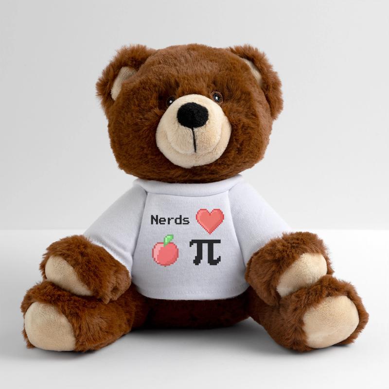 nerds love apple pi pie sprüche math s pixel MiniFeet® RecycelBär® Braun